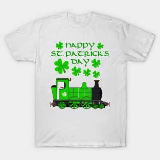 St. Patrick's Day Steam Train Model Railroad Enthusiast T-Shirt